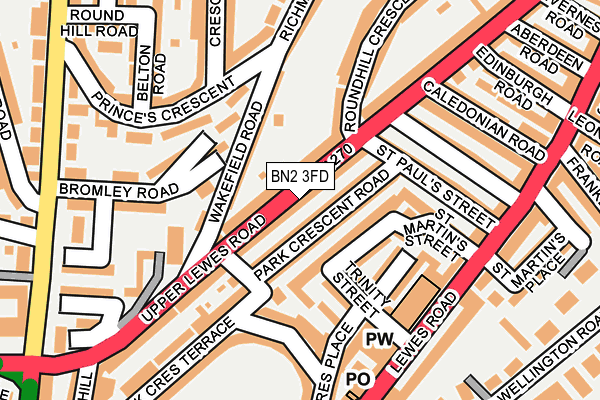 Map of UPPER LEWES ROAD 117 LIMITED at local scale