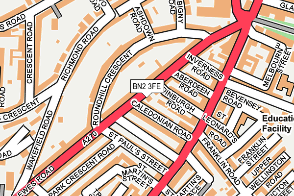 BN2 3FE map - OS OpenMap – Local (Ordnance Survey)