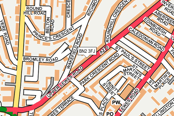 BN2 3FJ map - OS OpenMap – Local (Ordnance Survey)