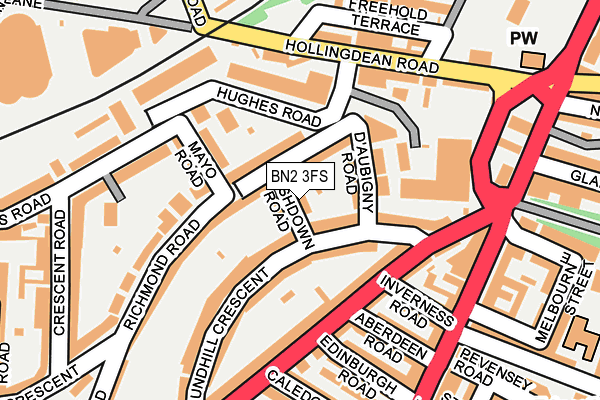 BN2 3FS map - OS OpenMap – Local (Ordnance Survey)