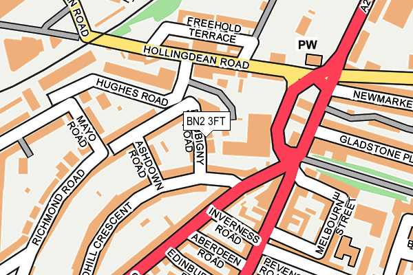 BN2 3FT map - OS OpenMap – Local (Ordnance Survey)