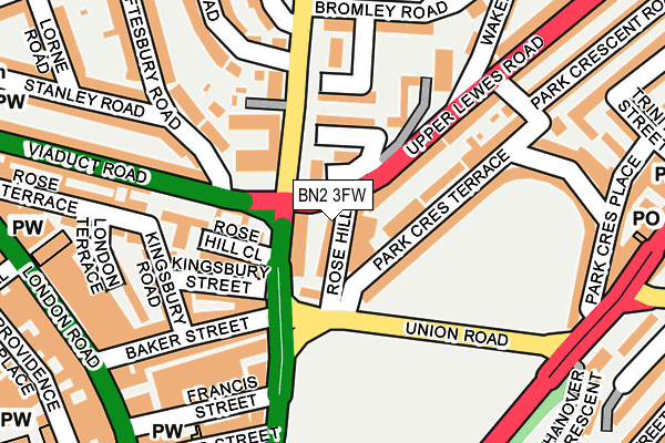 BN2 3FW map - OS OpenMap – Local (Ordnance Survey)