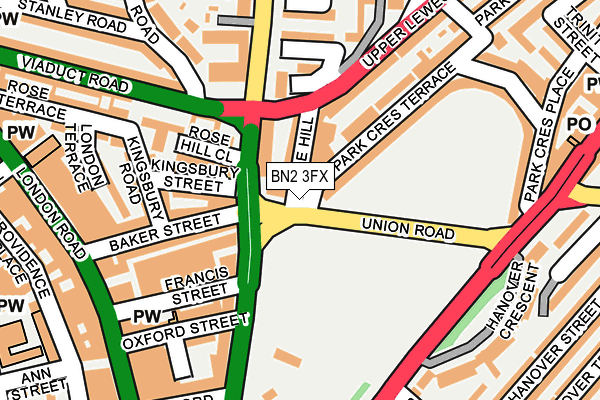 BN2 3FX map - OS OpenMap – Local (Ordnance Survey)