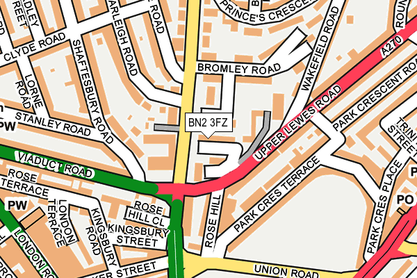 BN2 3FZ map - OS OpenMap – Local (Ordnance Survey)