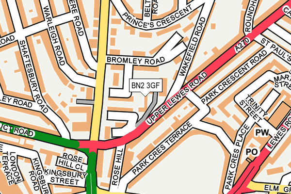 BN2 3GF map - OS OpenMap – Local (Ordnance Survey)