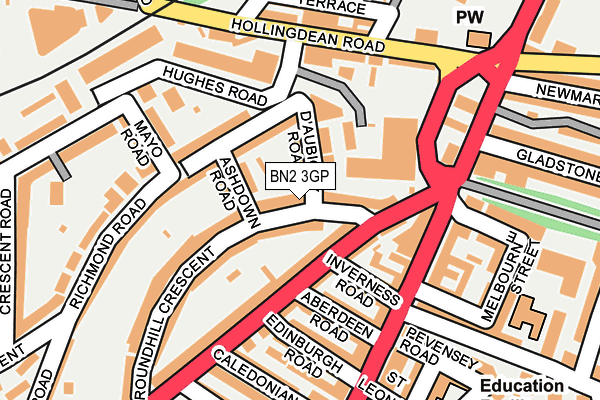 BN2 3GP map - OS OpenMap – Local (Ordnance Survey)