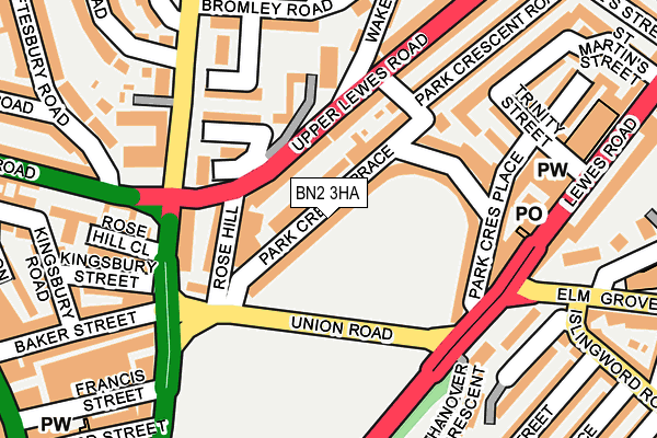 BN2 3HA map - OS OpenMap – Local (Ordnance Survey)
