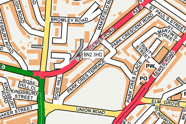 BN2 3HD map - OS OpenMap – Local (Ordnance Survey)
