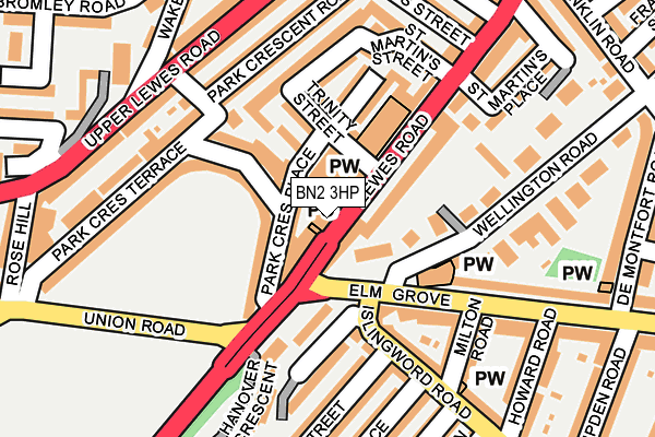 BN2 3HP map - OS OpenMap – Local (Ordnance Survey)