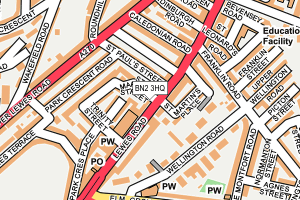 BN2 3HQ map - OS OpenMap – Local (Ordnance Survey)