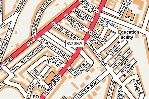 BN2 3HW map - OS OpenMap – Local (Ordnance Survey)