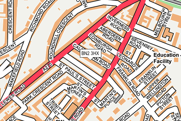 BN2 3HX map - OS OpenMap – Local (Ordnance Survey)