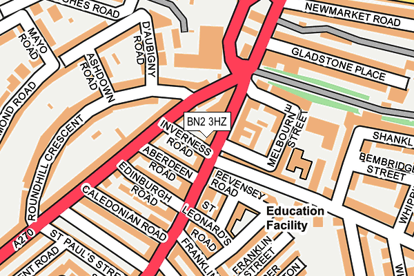BN2 3HZ map - OS OpenMap – Local (Ordnance Survey)