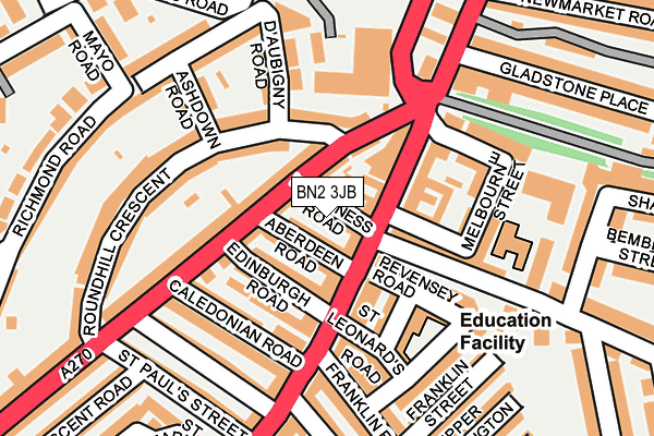 BN2 3JB map - OS OpenMap – Local (Ordnance Survey)