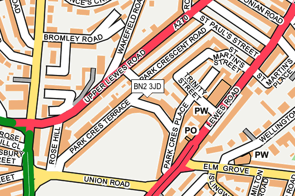 BN2 3JD map - OS OpenMap – Local (Ordnance Survey)