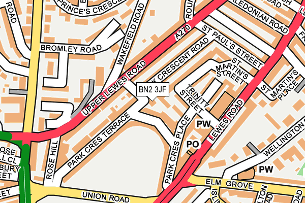 BN2 3JF map - OS OpenMap – Local (Ordnance Survey)