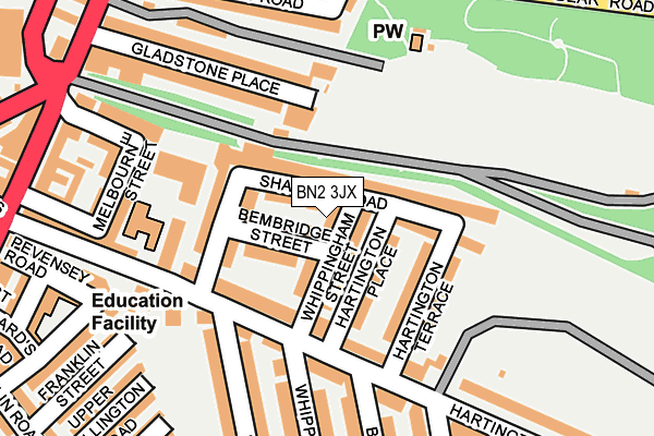 BN2 3JX map - OS OpenMap – Local (Ordnance Survey)