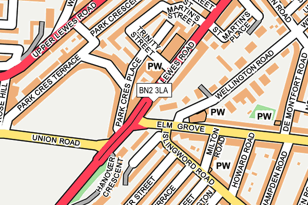 BN2 3LA map - OS OpenMap – Local (Ordnance Survey)
