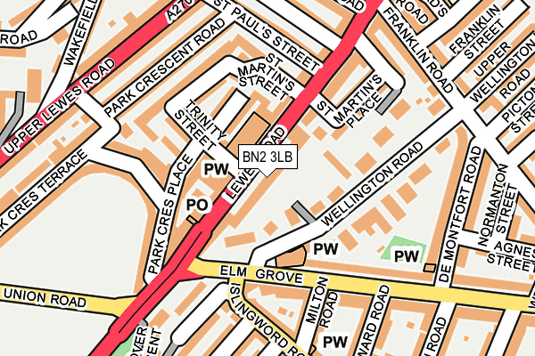 BN2 3LB map - OS OpenMap – Local (Ordnance Survey)