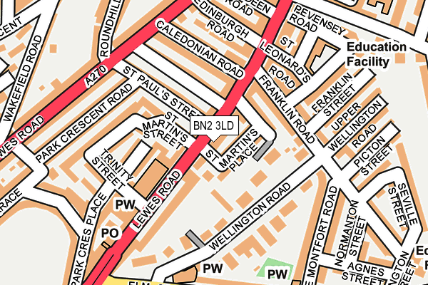 BN2 3LD map - OS OpenMap – Local (Ordnance Survey)