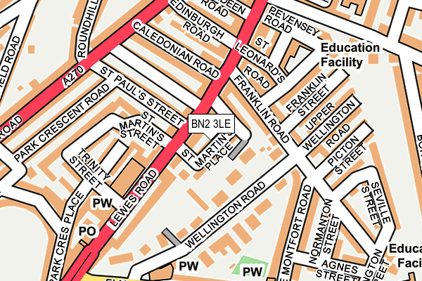 BN2 3LE map - OS OpenMap – Local (Ordnance Survey)