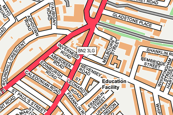 BN2 3LG map - OS OpenMap – Local (Ordnance Survey)