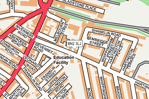 BN2 3LJ map - OS OpenMap – Local (Ordnance Survey)