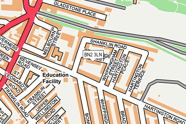 BN2 3LN map - OS OpenMap – Local (Ordnance Survey)
