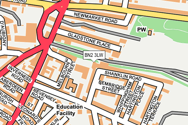 BN2 3LW map - OS OpenMap – Local (Ordnance Survey)