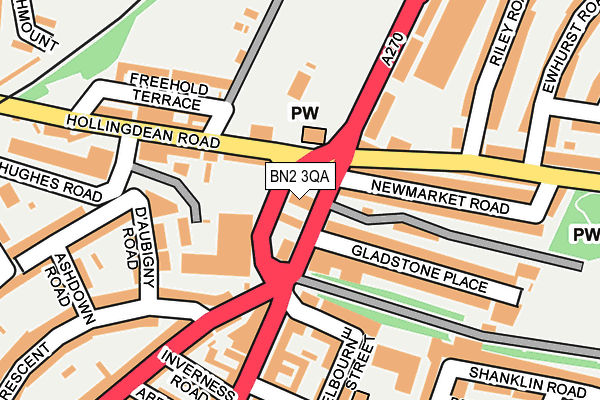 BN2 3QA map - OS OpenMap – Local (Ordnance Survey)
