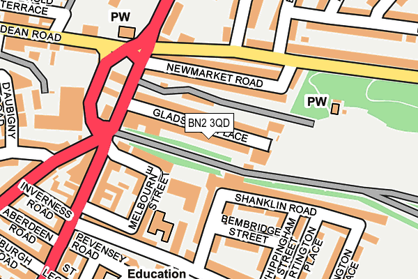BN2 3QD map - OS OpenMap – Local (Ordnance Survey)