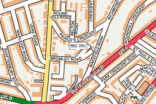 BN2 3RU map - OS OpenMap – Local (Ordnance Survey)