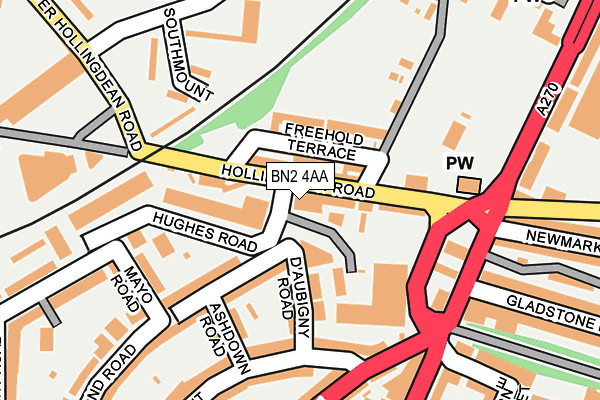 BN2 4AA map - OS OpenMap – Local (Ordnance Survey)
