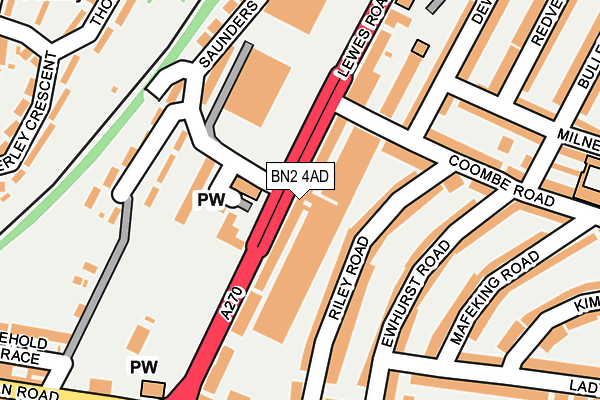 BN2 4AD map - OS OpenMap – Local (Ordnance Survey)