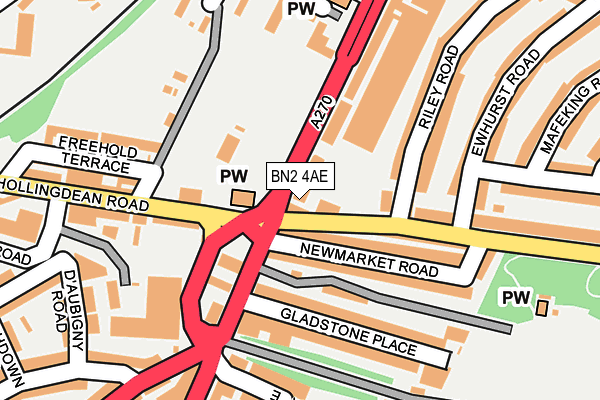 BN2 4AE map - OS OpenMap – Local (Ordnance Survey)