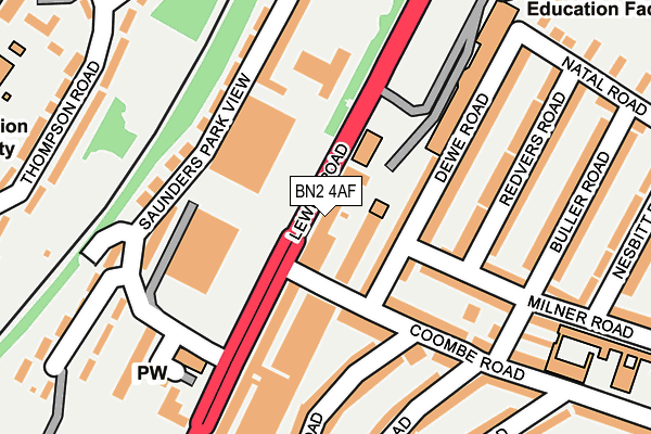 BN2 4AF map - OS OpenMap – Local (Ordnance Survey)
