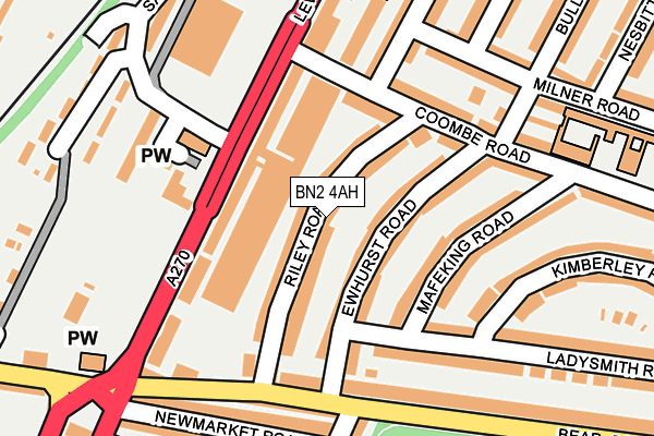 BN2 4AH map - OS OpenMap – Local (Ordnance Survey)