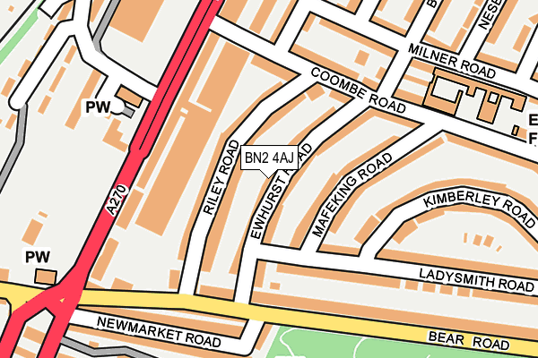BN2 4AJ map - OS OpenMap – Local (Ordnance Survey)