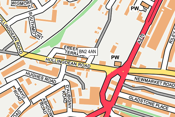BN2 4AN map - OS OpenMap – Local (Ordnance Survey)