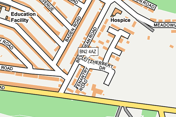 BN2 4AZ map - OS OpenMap – Local (Ordnance Survey)