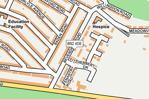 BN2 4DE map - OS OpenMap – Local (Ordnance Survey)