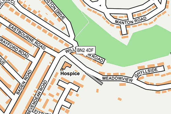 BN2 4DF map - OS OpenMap – Local (Ordnance Survey)
