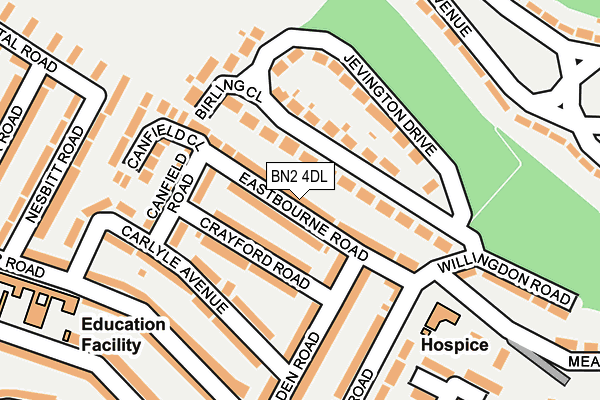 BN2 4DL map - OS OpenMap – Local (Ordnance Survey)