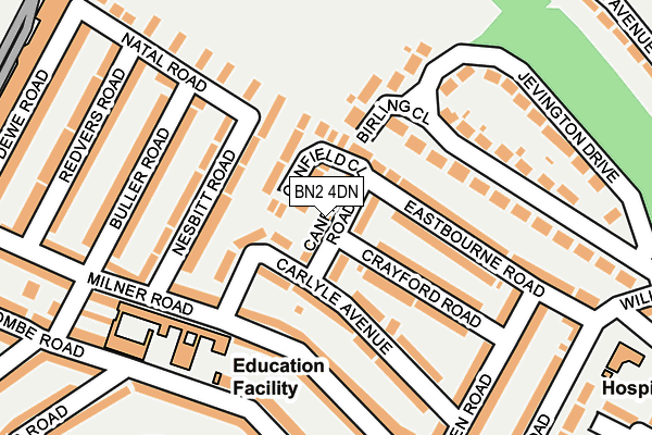 BN2 4DN map - OS OpenMap – Local (Ordnance Survey)