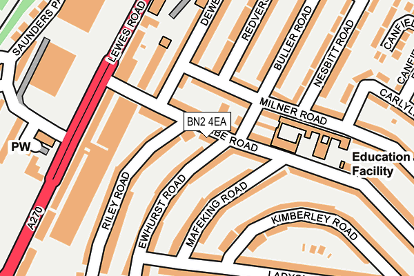 BN2 4EA map - OS OpenMap – Local (Ordnance Survey)