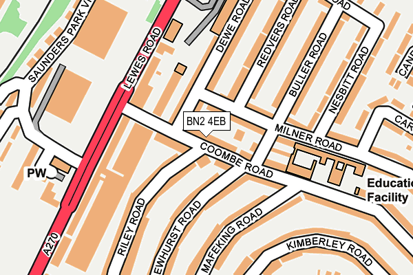 BN2 4EB map - OS OpenMap – Local (Ordnance Survey)