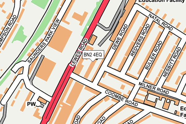 BN2 4EQ map - OS OpenMap – Local (Ordnance Survey)