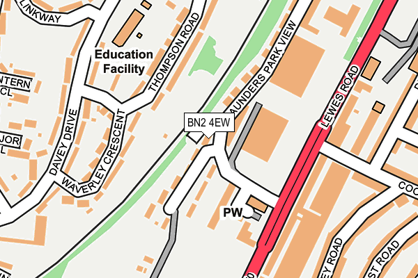 BN2 4EW map - OS OpenMap – Local (Ordnance Survey)