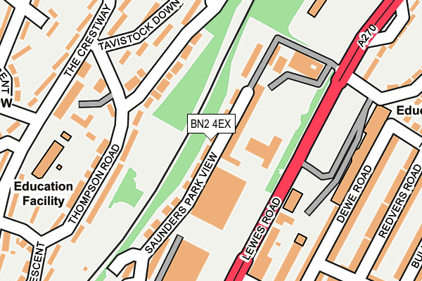 BN2 4EX map - OS OpenMap – Local (Ordnance Survey)