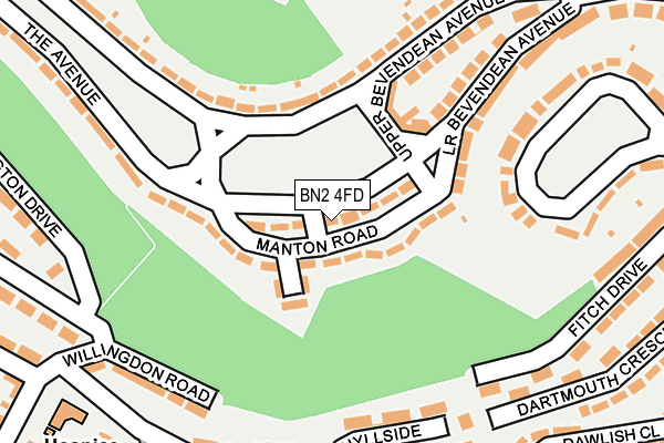 BN2 4FD map - OS OpenMap – Local (Ordnance Survey)